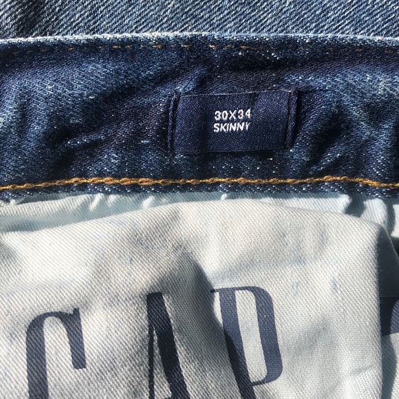 Gap distressed skinny jeans denim 30 x 34 - Picture 7 of 7